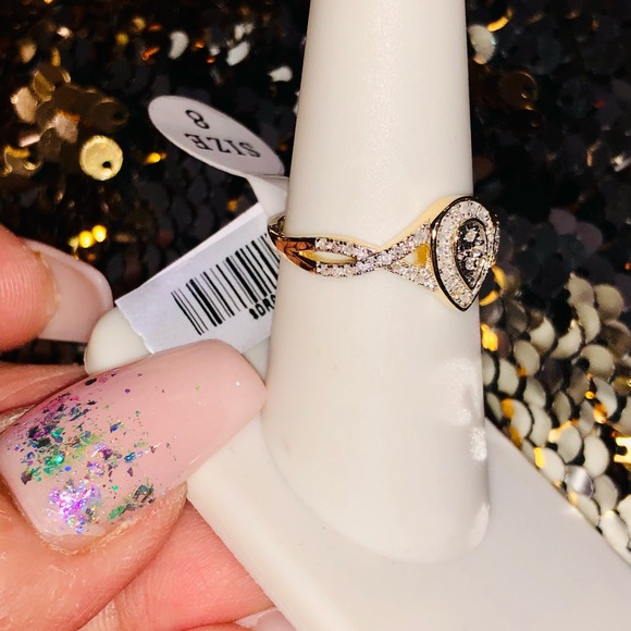 Real diamond engagement ring for women, genuine diamond promise ring anniversary - Picture 6 of 8